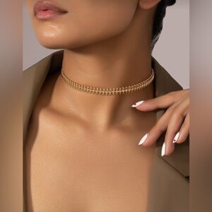 Gold Tone Choker Necklace